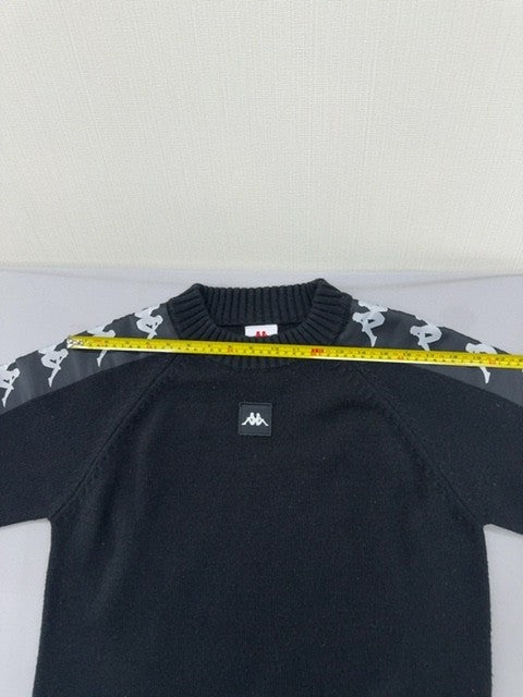 Kappa Unisex Crewneck Sweater Black Medium Long Sleeve Logo Knit