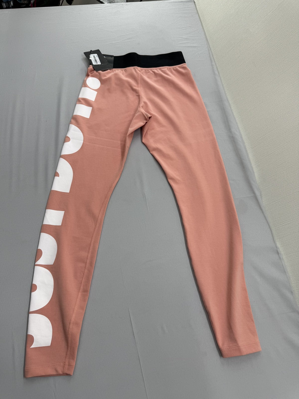 Nike Women's Pink High-Waisted Logo Print Leggings Size S