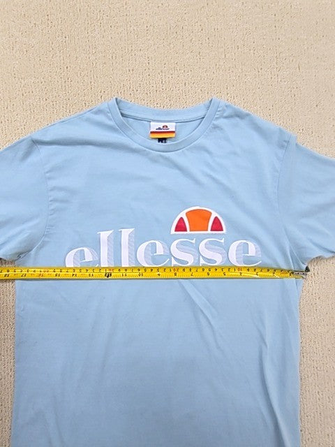 Ellesse Men's XS Light Blue Cotton T-Shirt Crewneck Embroidered Logo