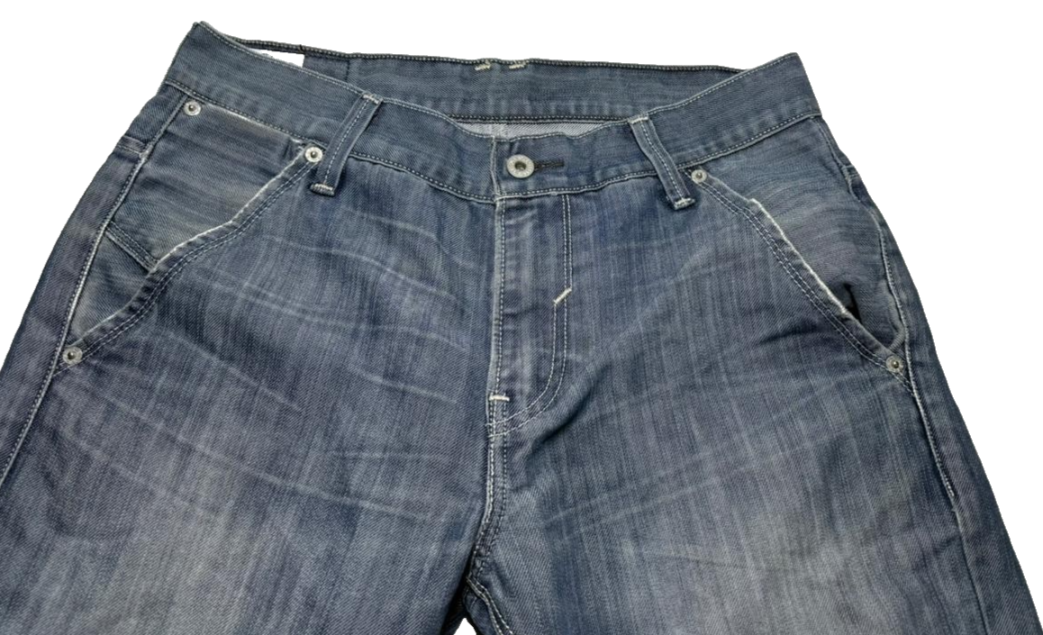 Men's Levi Strauss Light Wash Slim Straight Denim Jeans, Zip Pockets, Size 31