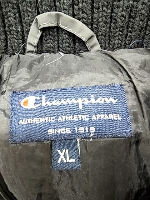 Champion Hooded Puffer Coat Men's XL Black Winter Long Zip