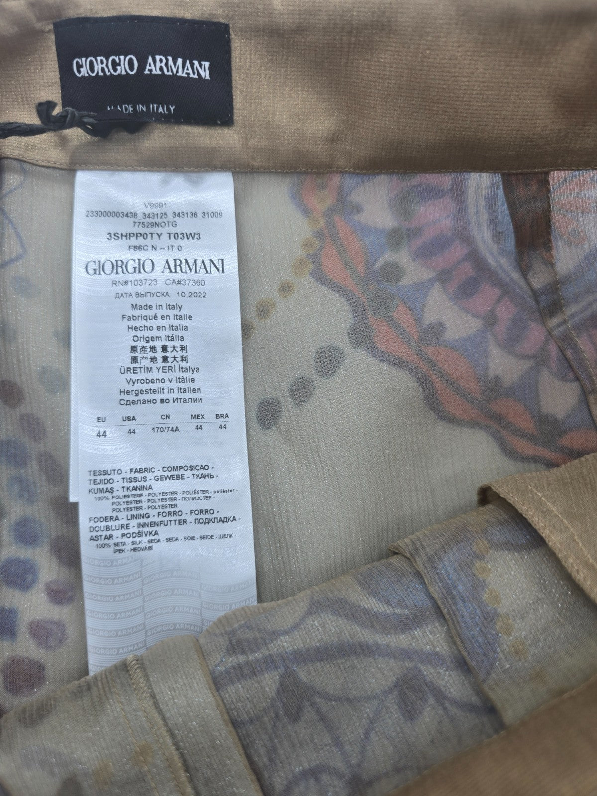 Giorgio Armani Floral Pants High Waist Pleated Pants Lbl 44 BNWT