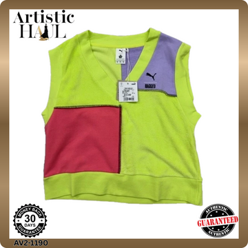 PUMA x Ragged Priest Women's Multicolor Color Block V-Neck Vest S