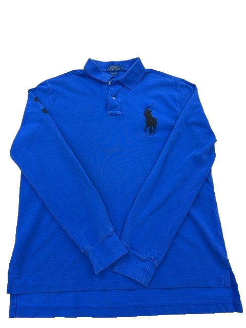 Polo Ralph Lauren Men's Blue Long Sleeve Polo L Custom Fit