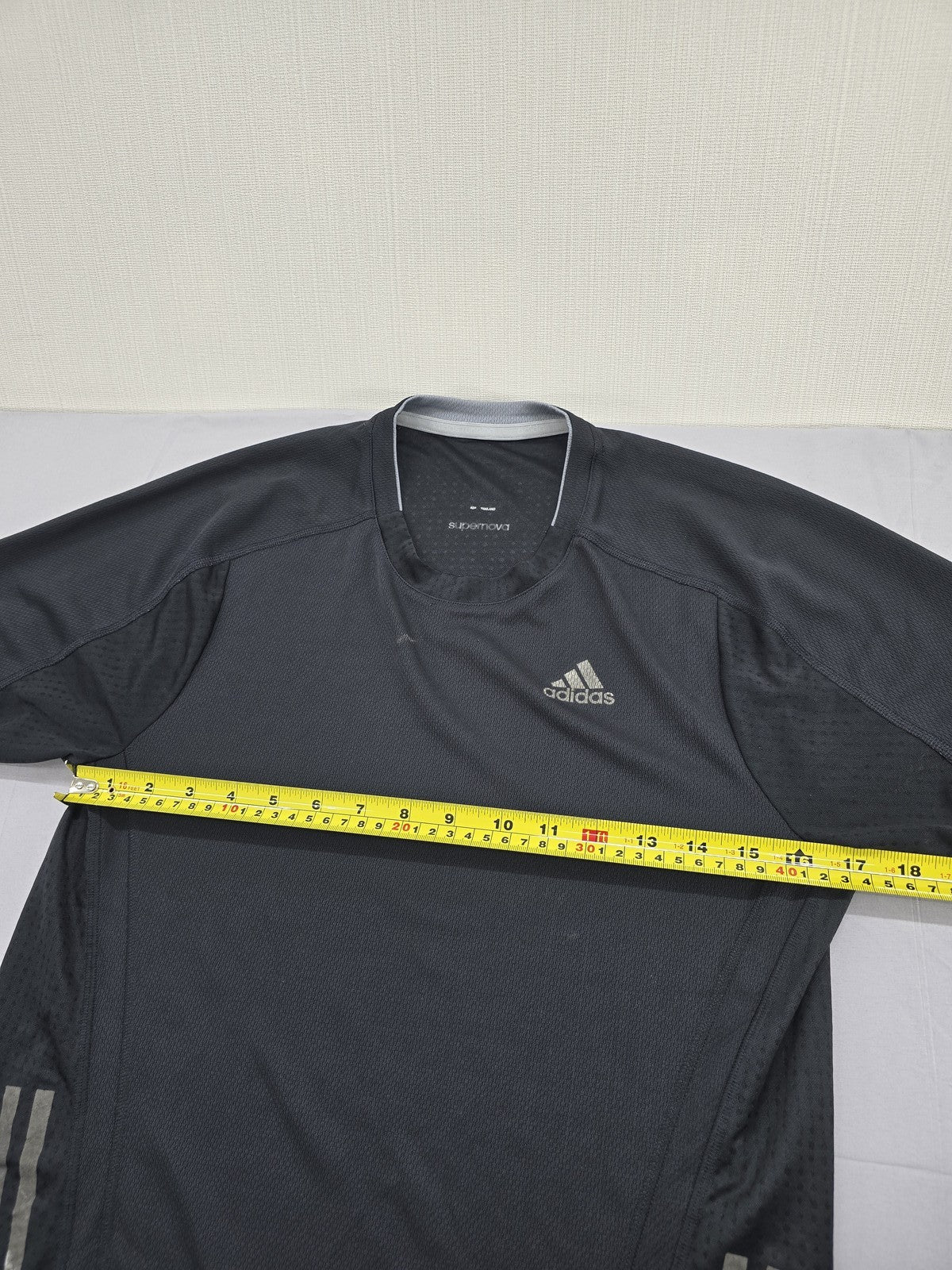 Adidas Men's XL Black Running T-Shirt Stripe Mesh Short Sleeve