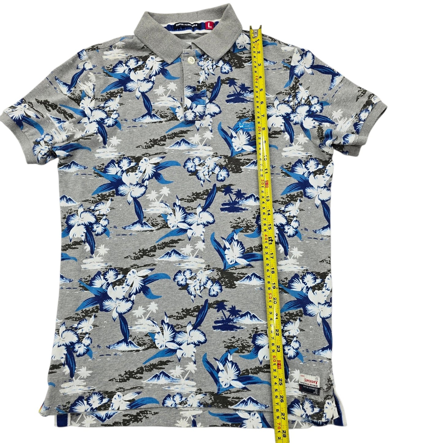 Superdry Men Gray Polo Shirt size L product image 8