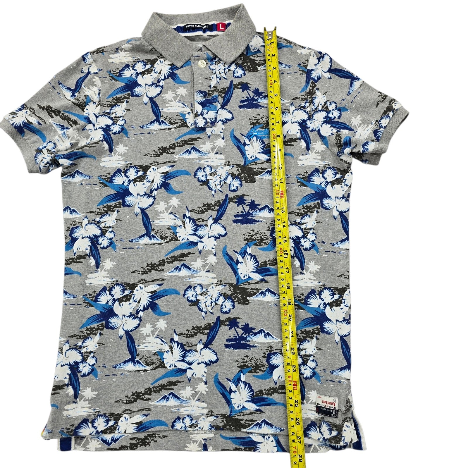 Superdry Men Gray Polo Shirt size L product image 8