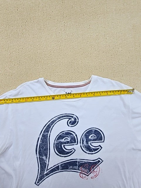 Lee White Graphic Logo Crew Neck Cotton T-Shirt XL
