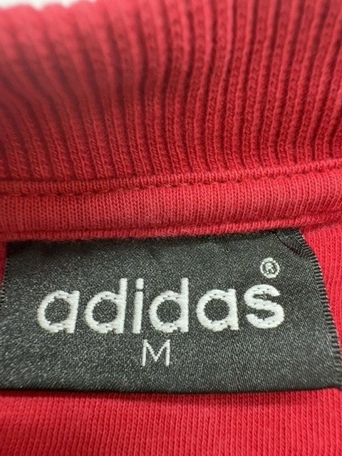 Adidas Unisex Kids Red Raglan Sweatshirt Size M Logo Graphic Pullover