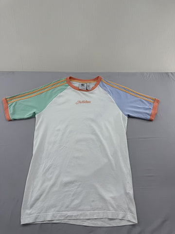 Adidas End Plastic Waste White Multi XS Short Sleeve T-Shirt Recycled