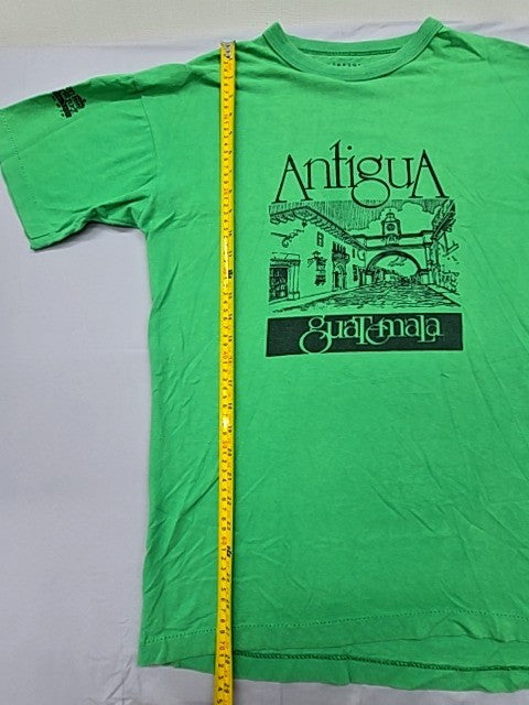 Carlos Dinastia Green T-Shirt Vintage Graphic Print Size L Crew Neck