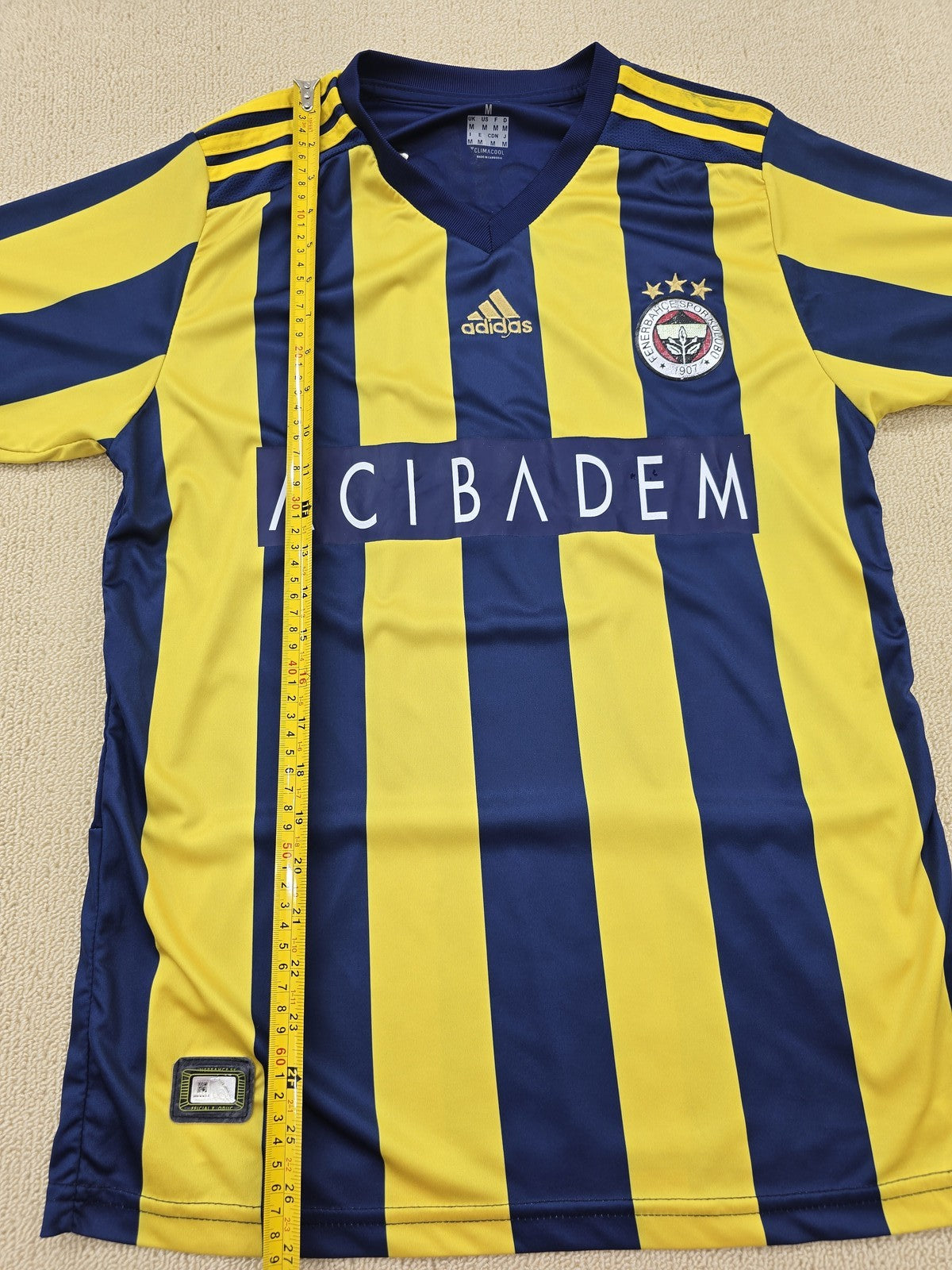 Adidas FenerbahÃ§e 2017 Home Jersey M Yellow/Navy Climacool Vintage