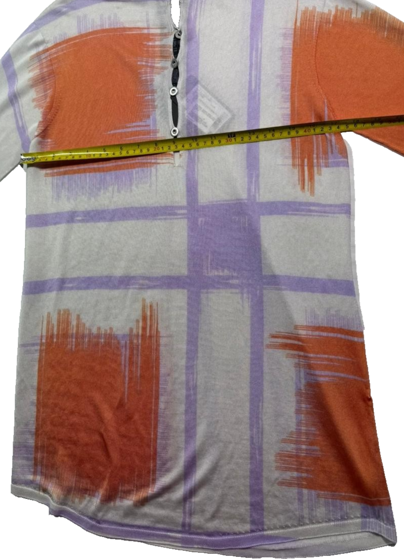 BNWT Giorgio Armani Women's Abstract Print Button-Front Tunic Top Italy Size 40
