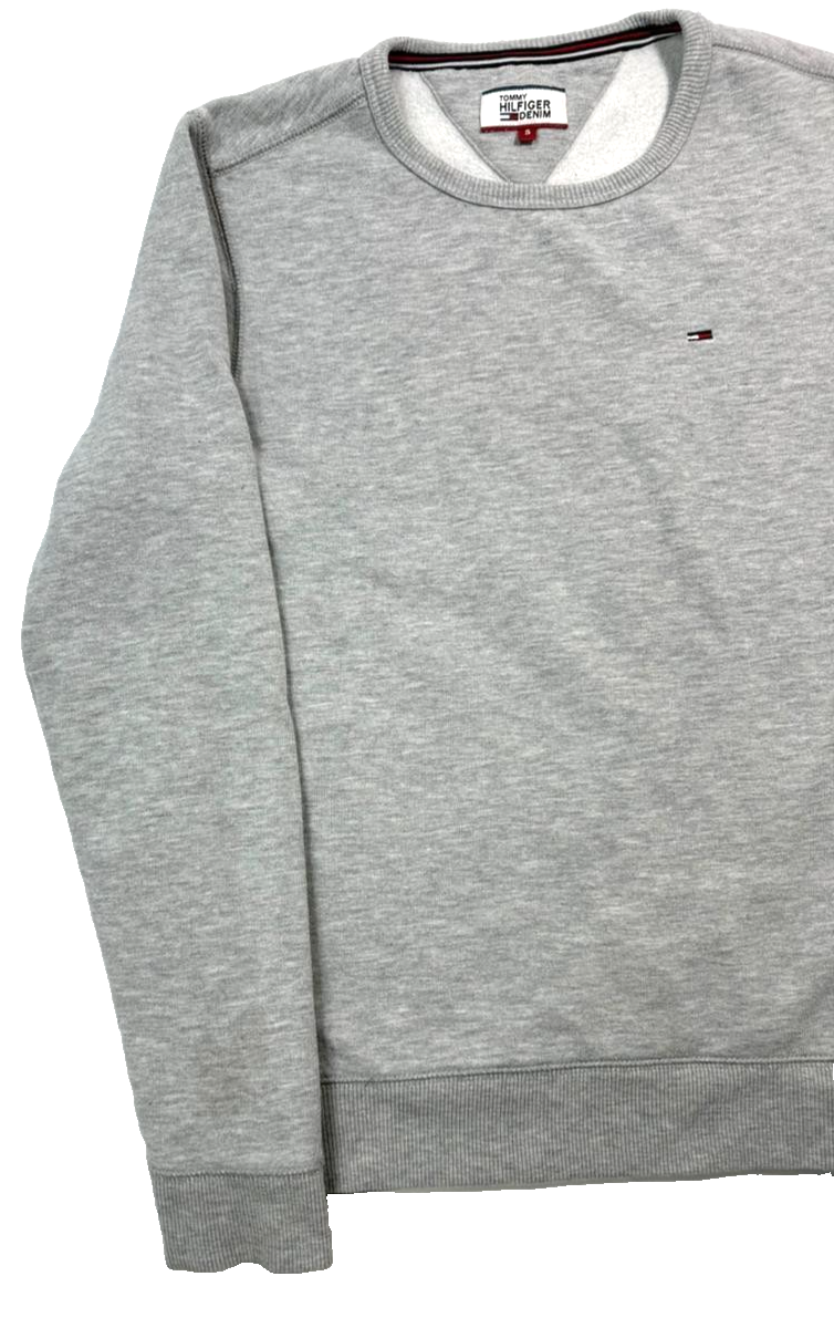 Tommy Hilfiger Men's Flag Patch Fleece Sweatshirt In Light Grey Heather - S