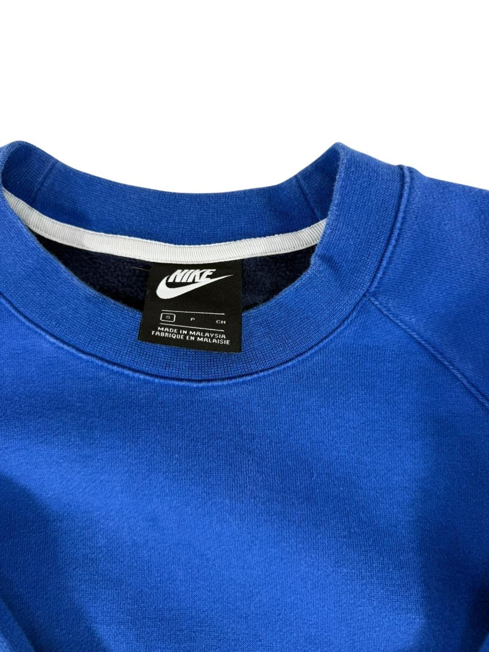 Nike Men's Crewneck Sweatshirt Blue Colorblock Long Sleeve Casual Size Small