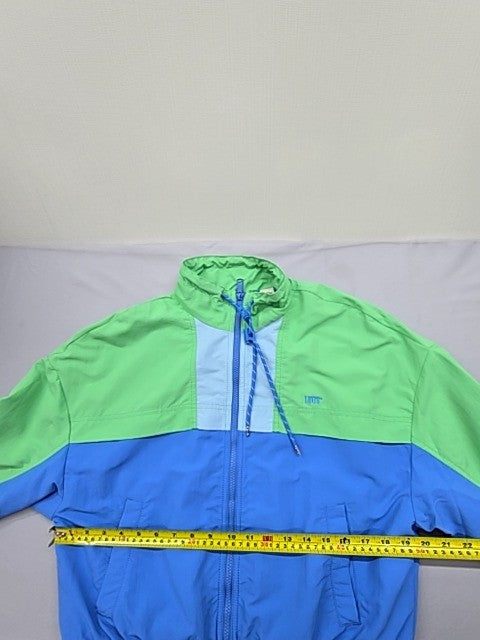 Levi Strauss Color Block Green Blue Jacket Zipper S Unisex
