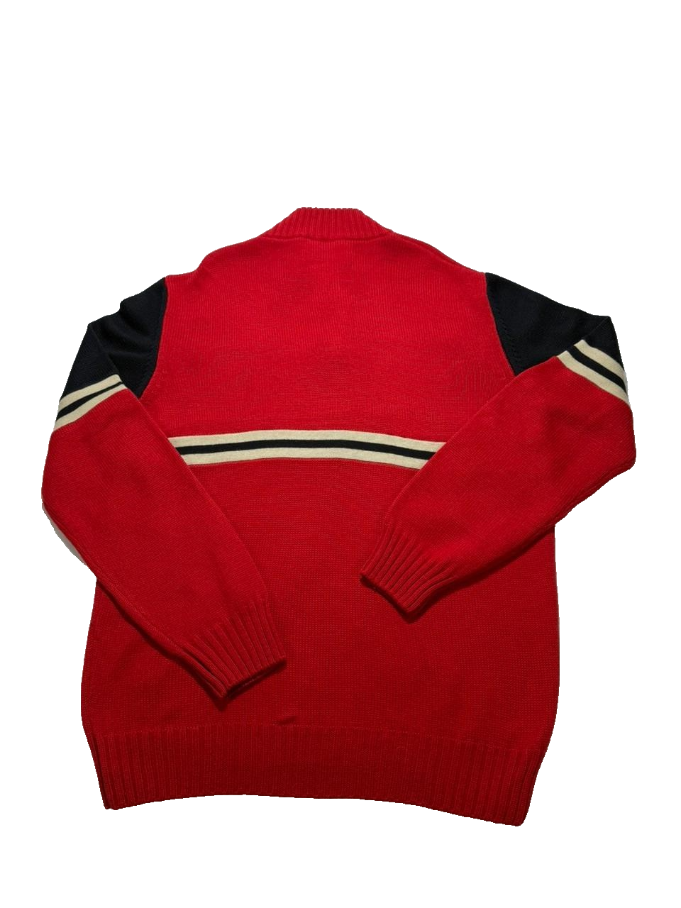 Fila Vintage Long Sleeve Sweater Zipper Neck Red