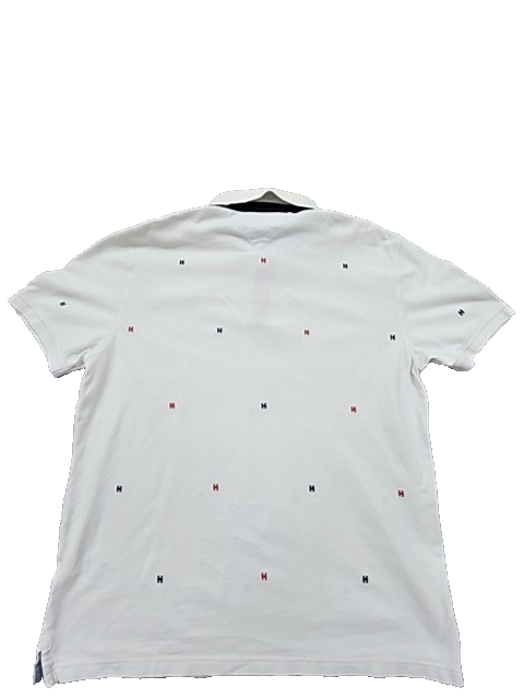 Tommy Hilfiger Men's White Dot Slim Fit Polo Shirt XXL Cotton