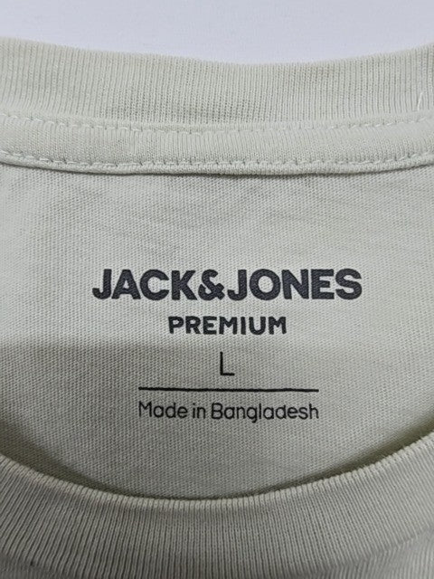 Jack & Jones Men Beige T-Shirt size L product image 4