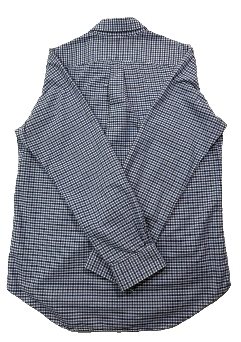 Polo Ralph Lauren Men'S Blue And White Checked Cotton Oxford Button-Down Shirt