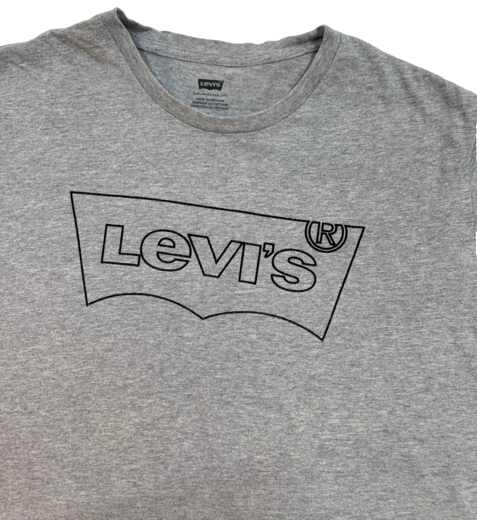 LeviS Men's Housemark Graphic Tee, Outline Midtone Grey Heather, Size M
