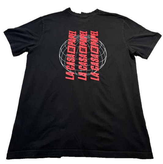 Snipes Men's Black T-Shirt – Size L, Money Heist Brand Department, Graphic