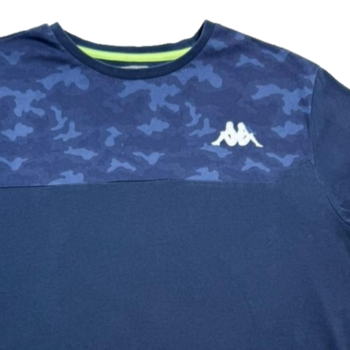 Kappa Men's Navy Blue Camo Panel Graphic Logo Performance T-Shirt Size XL