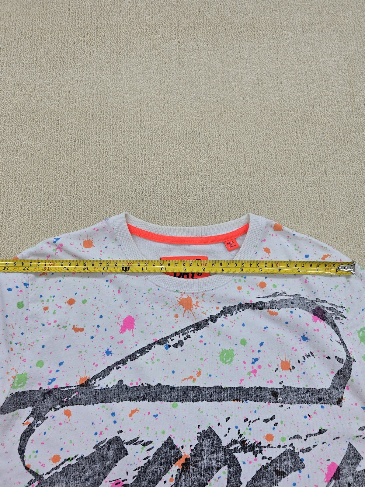 Superdry Surf Co Splatter Print Men's L White Cotton T-Shirt
