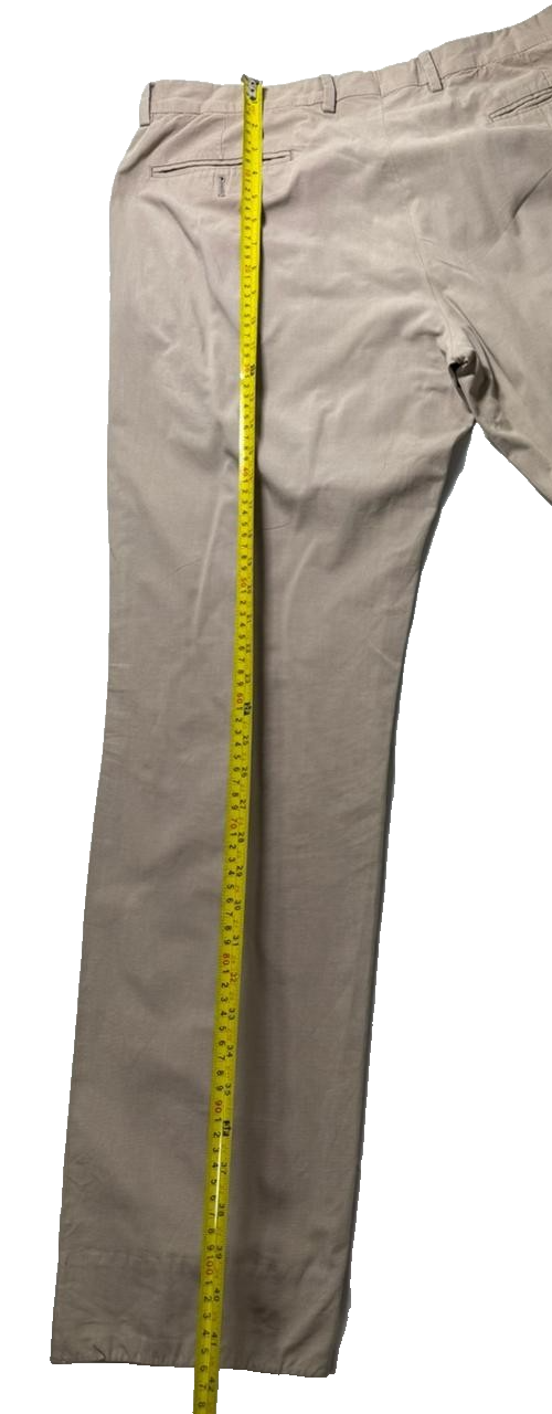 Giorgio Armani Men's Beige Pants Classic Fit Made In Italy Cotton Trousers | 42
