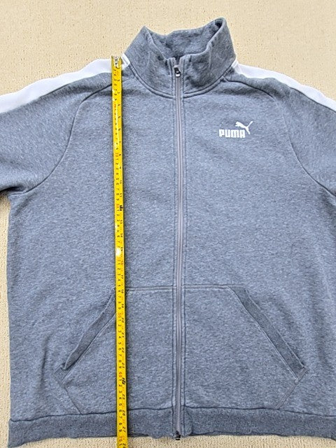 Puma T7 Track Jacket XL Gray Full Zip Fleece Men's Relaxed