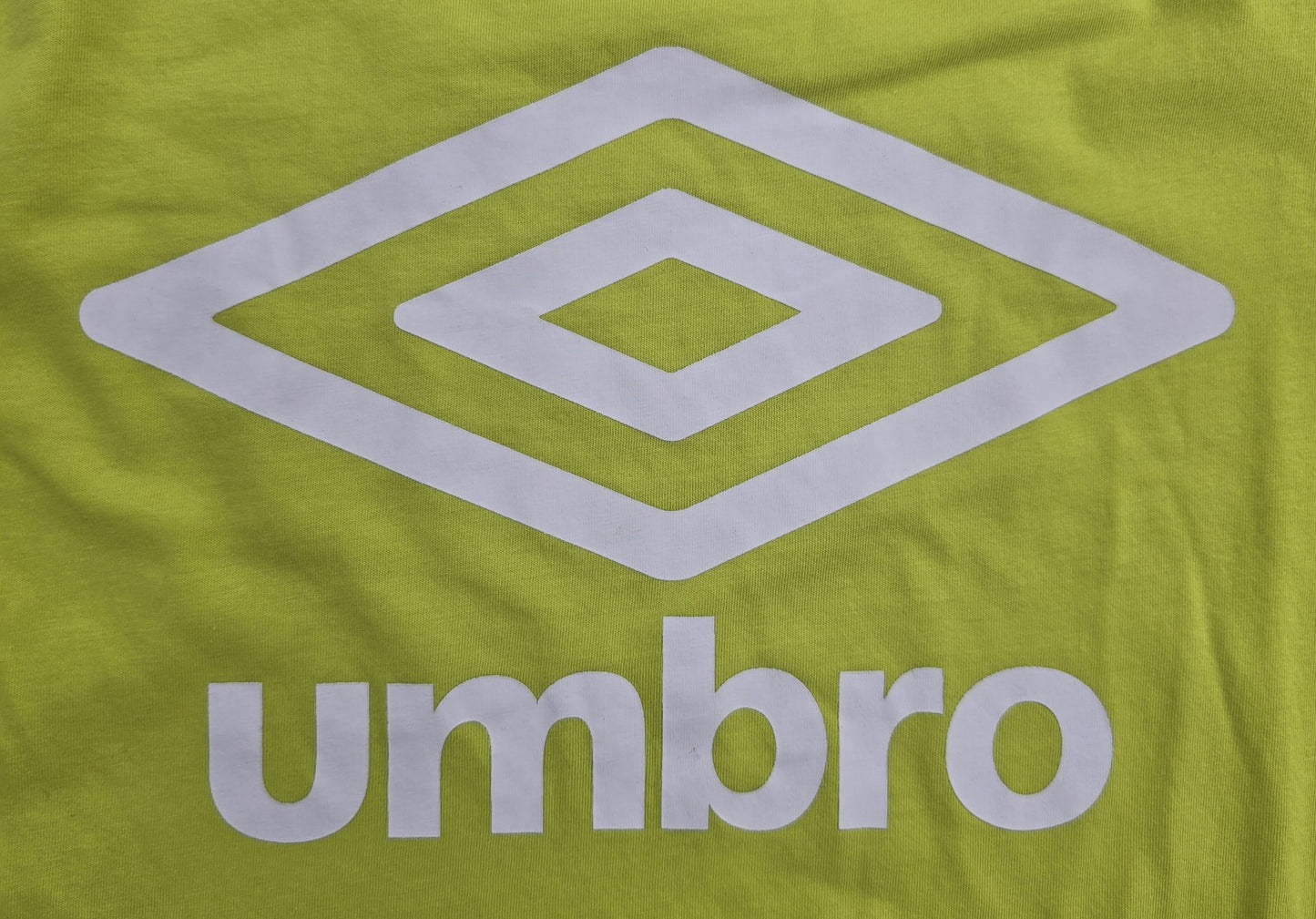 Umbro Men's Neon Yellow Graphic T-Shirt Size M Cotton Crew Neck