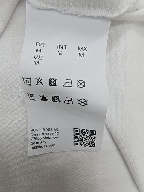 HUGO BOSS Mens White Logo Graphic T-Shirt Size M Regular Fit
