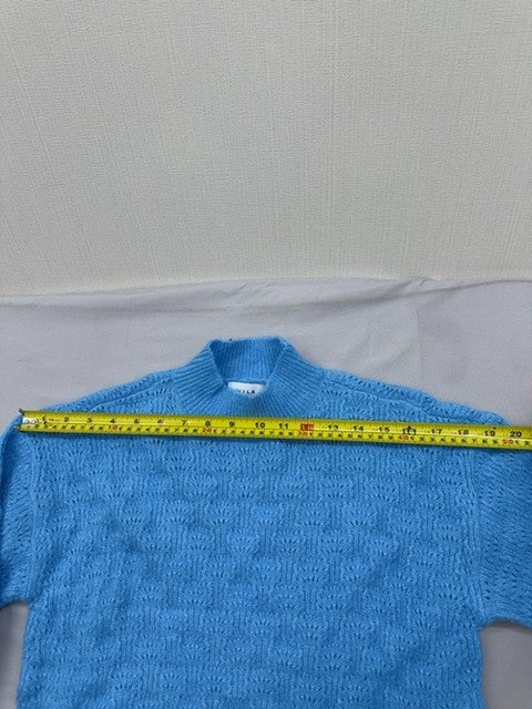 Vila Women's Turtleneck Sweater S Light Blue Balloon Sleeve Knit