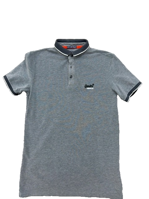 Superdry Premium City Polo Grey Small Short Sleeve Men's City Fit Pique