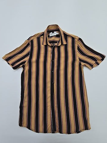 Topman Men Black Striped Button-Down Shirt Size S Casual BNWT