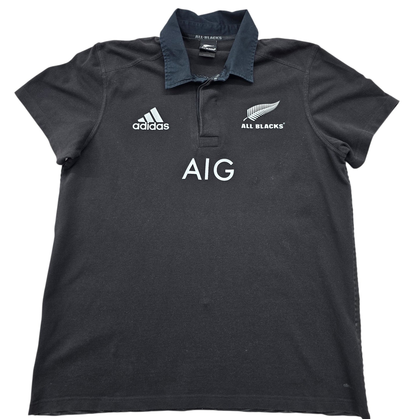 Adidas Men's Black All Blacks Rugby Polo XL Striped
