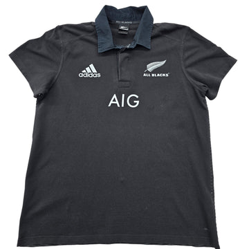 Adidas Men's Black All Blacks Rugby Polo XL Striped