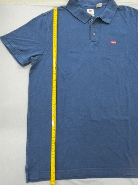 Levi's Men's Blue Polo Shirt Size L Short Sleeve Cotton