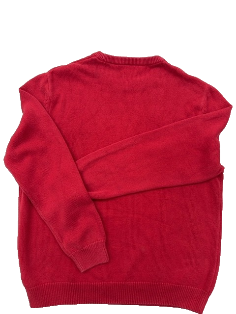 Chaps Red XL Cotton Herringbone Crewneck Pullover Sweater Men