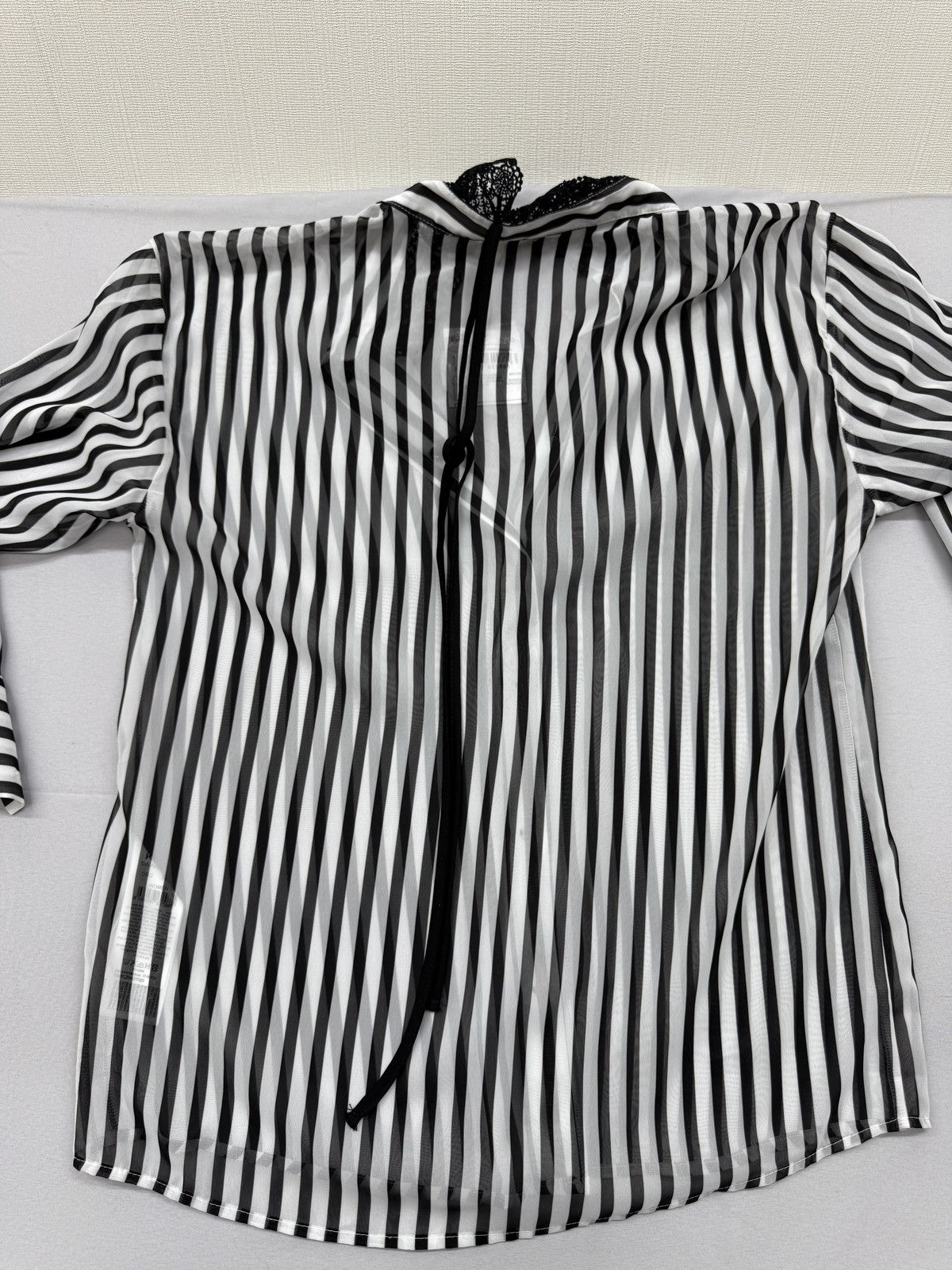 Koton Black White Striped Button-Down Blouse Long Sleeve EUR 34