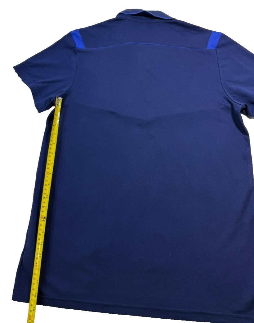 Adidas Men's Navy Blue Climalite Polo Shirt White Three Stripes Short Sleeve L