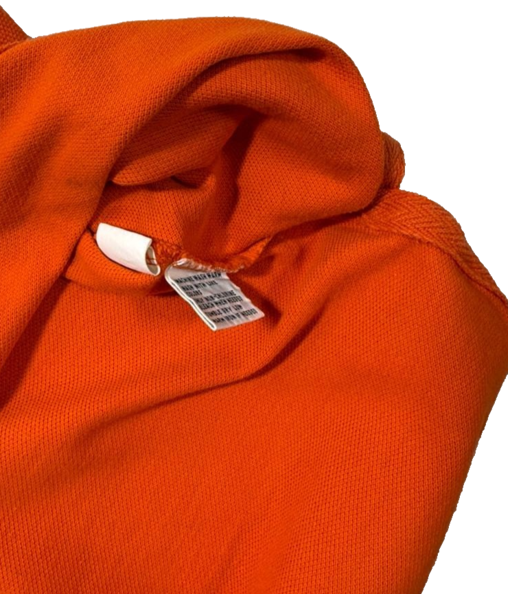 Ralph Lauren Polo Shirt Custom Fit Orange Big Pony Men's Size L