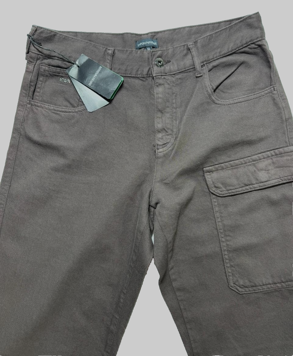 BNWT Emporio Armani Brown Cargo Straight Leg Jeans Men's Size 16A