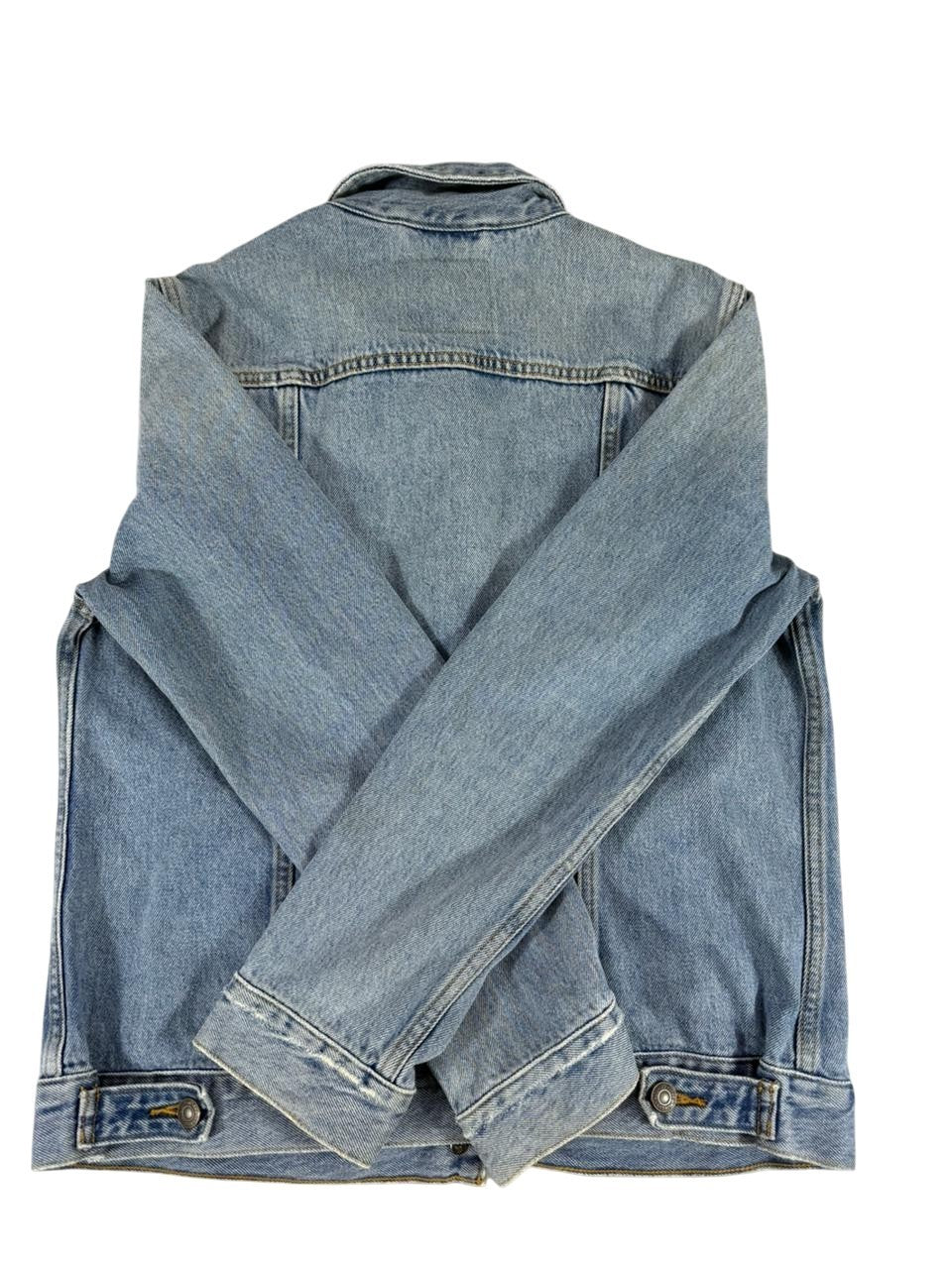 Levis Mens Denim Jacket Blue Trucker Style Button Front Casual Size Large