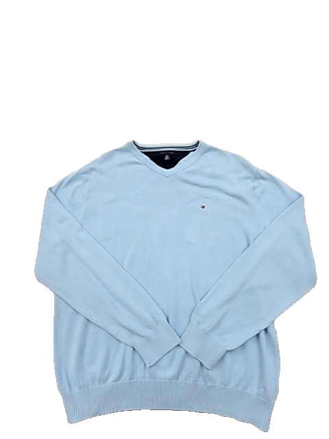 Tommy Hilfiger Men's Light Blue V-Neck Pullover Sweater XL