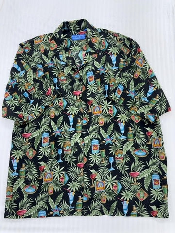 Concepts Men's Black Multi Floral Hawaiian Shirt XL Regular