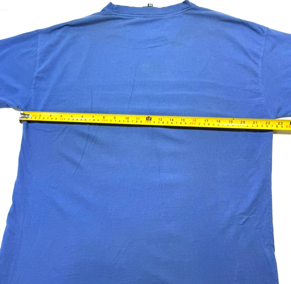 Blue Kickers T-Shirt With Orange And Cream Horizontal Stripes - Size M