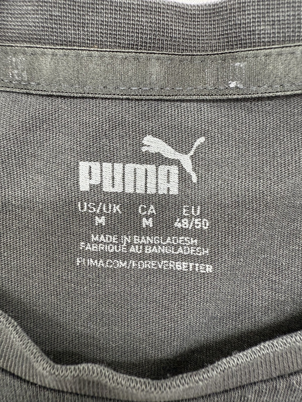 Puma Black Men's M Short Sleeve Crew Neck Cotton T-Shirt