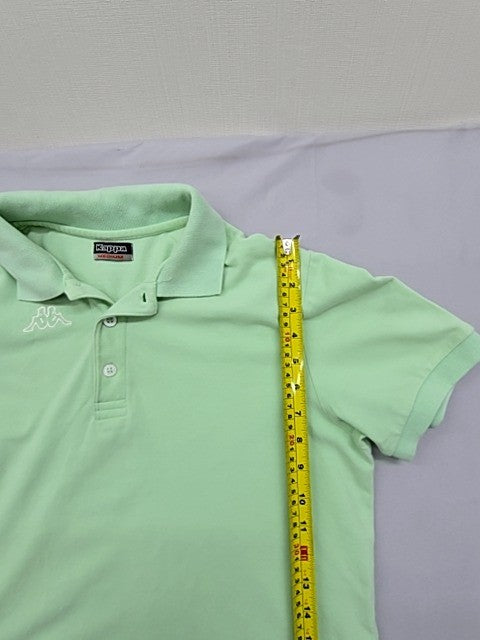 Kappa Polo Shirt Green Cotton Short Sleeve Medium