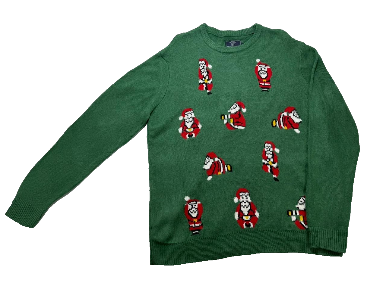 Original Mo Casual Wear Christmas Sweater Green Long Sleeve Pullover Size 2Xl